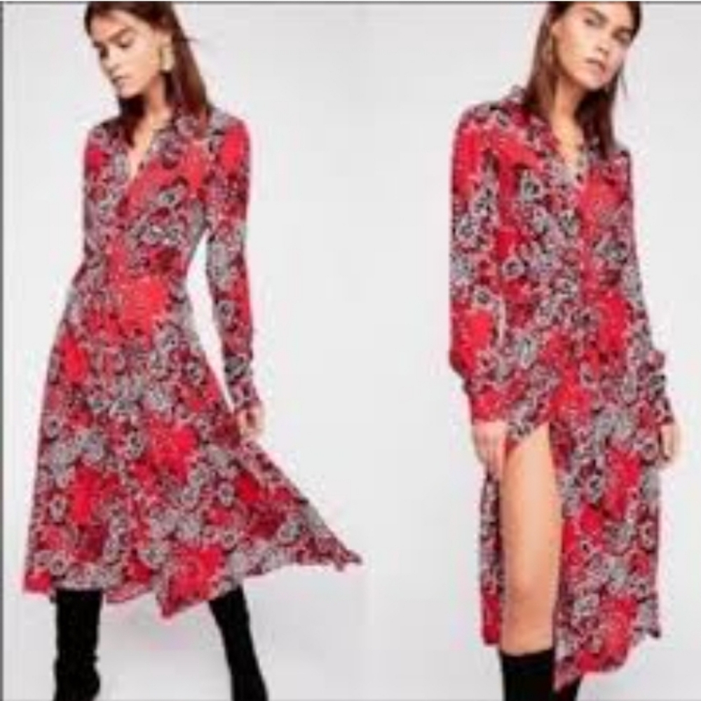 FREE PEOPLE TOUGH LOVE SHIRTDRESS SIZE 6